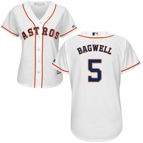 Astros #5 Jeff Bagwell White Home Women's Stitched MLB Jersey - Click Image to Close
